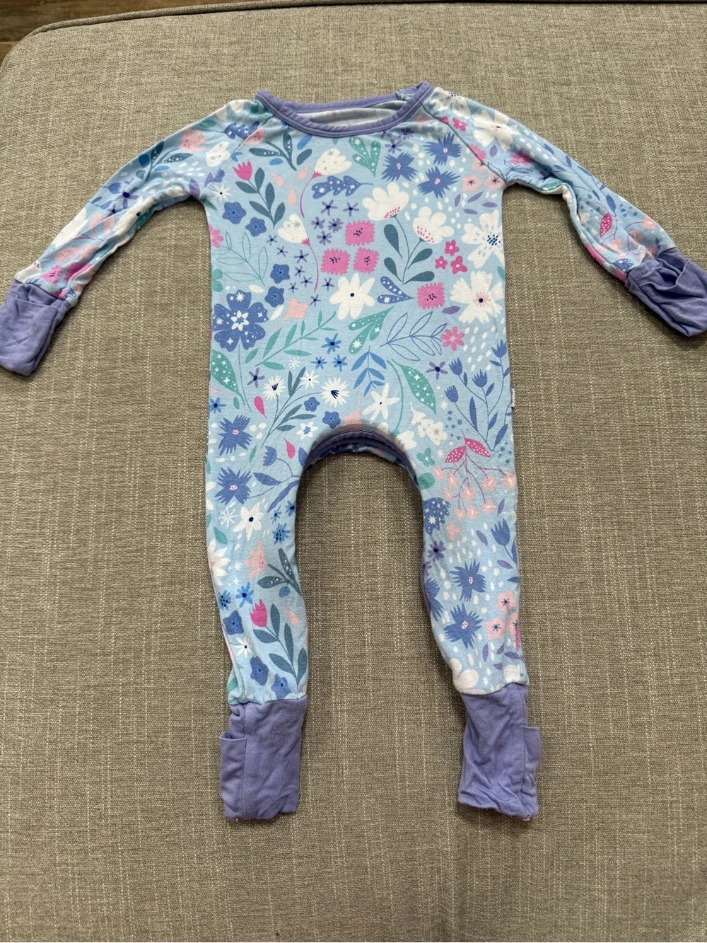 Little Sleepies Winter Floral Crescent Zippy
